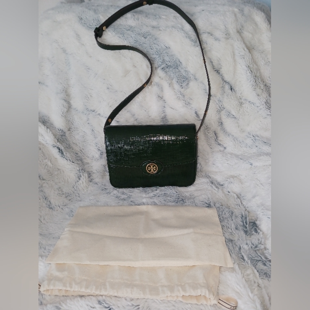 Tory Burch Hunter Green Cross body  bag